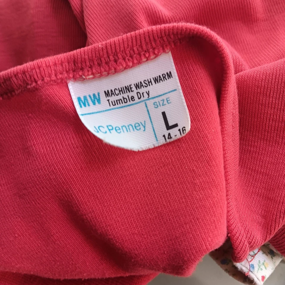 XS Vintage Jcpenney Red Top Floral Lace Collar Cap Sleeves Girls 14 1970's Thin - Image 3 of 4