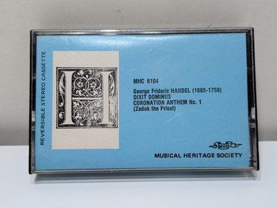  VINTAGE  George Frideric Handel Cassette Tape - Dixit Dominus Coronation Anthem