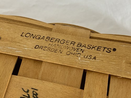 LONGABERGER BASKET 14"x9.5"x2.5" Rectangle w/Clear Plastic Liner 2001 - Picture 11 of 17