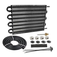 5/16" Transmission Oil Cooler Tube and Fin Cooler Kit Universal 8 Pass Black