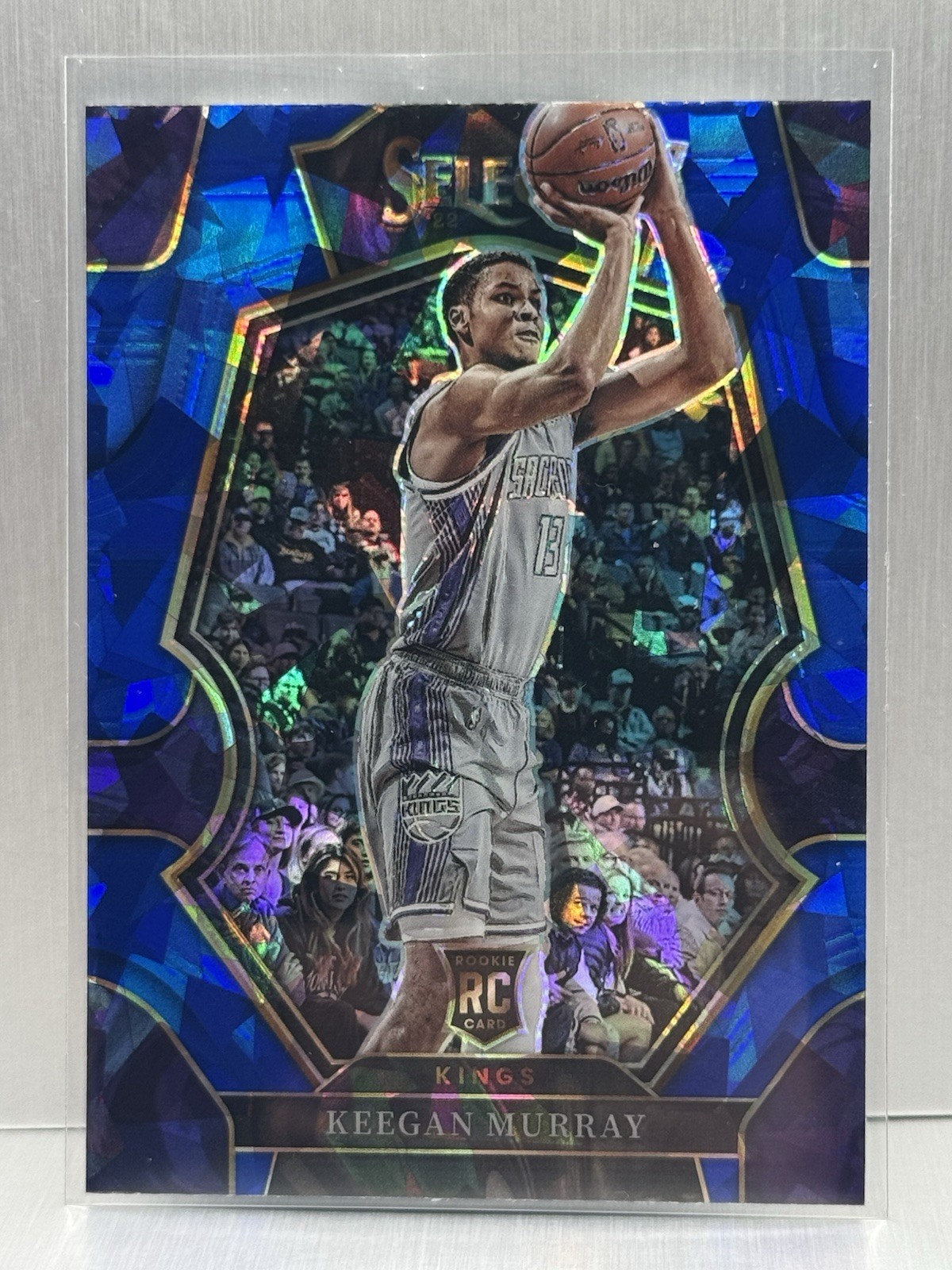 2022-23 Select Premier Level Keegan Murray #197 Blue Cracked Ice Prizm Rookie RC