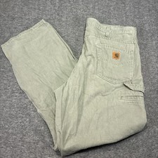 Carhartt Carpenter Pants 40x32 Loose Fit Work Pants B159 LDN Green Distressed