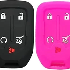 2Pcs Remote Key Fob Case Cover Jacket Protector Wallet Bag for 2019 2020 2021 20