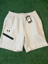 Under Armour  Men's Medium 7" Unstoppable  Fleece Shorts in Summit White NWT