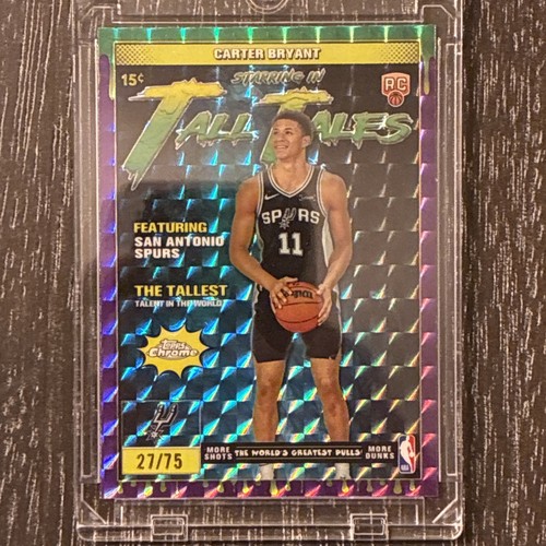 2025-26 Topps Chrome Carter Bryant RC Rookie Tall Tales Purple Geo 27/75 Spurs