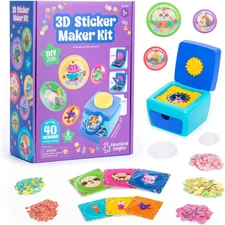 3D Sticker Maker Kit - Craft Kit for Kids, Mess Free Activity, Make Your Own Sti