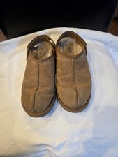 UGG Slingback Clog Slippers Women s Size 7 Brown Suede Shearling Lined