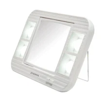 JERDON Two-Sided Makeup Mirror with Lights. 5X Magnification. No box.