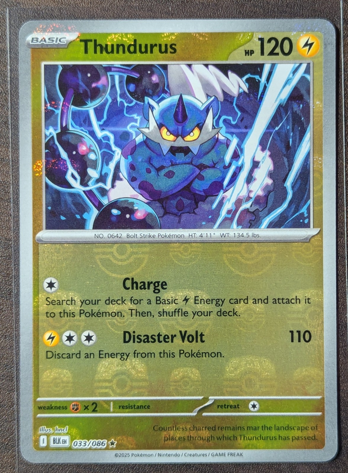 Thundurus 033/086 Masterball Black Bolt English Pokemon TCG NM