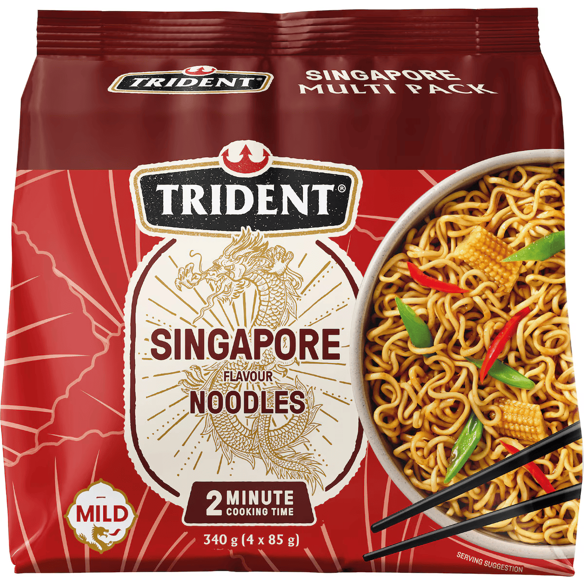 Trident Singapore Instant Noodles Pack 85g X Pack UK