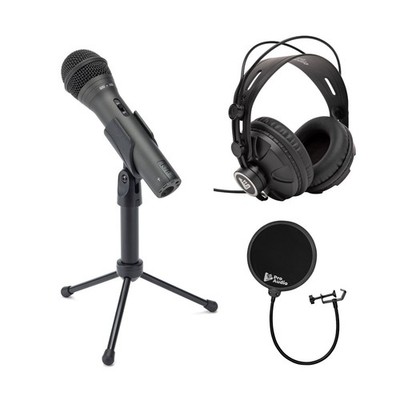 SAMSON Q2U + AKGヘッドホン + マイクスタンド おまけ有 Samson Q2U Handheld Dynamic USB Microphone Pop Filter Headphones