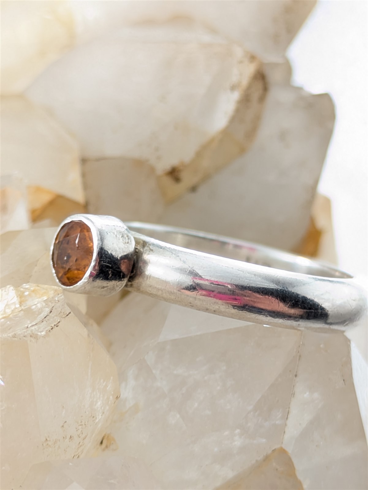 MP Solid Sterling Silver Yellow Citrine Solitaire… - image 3