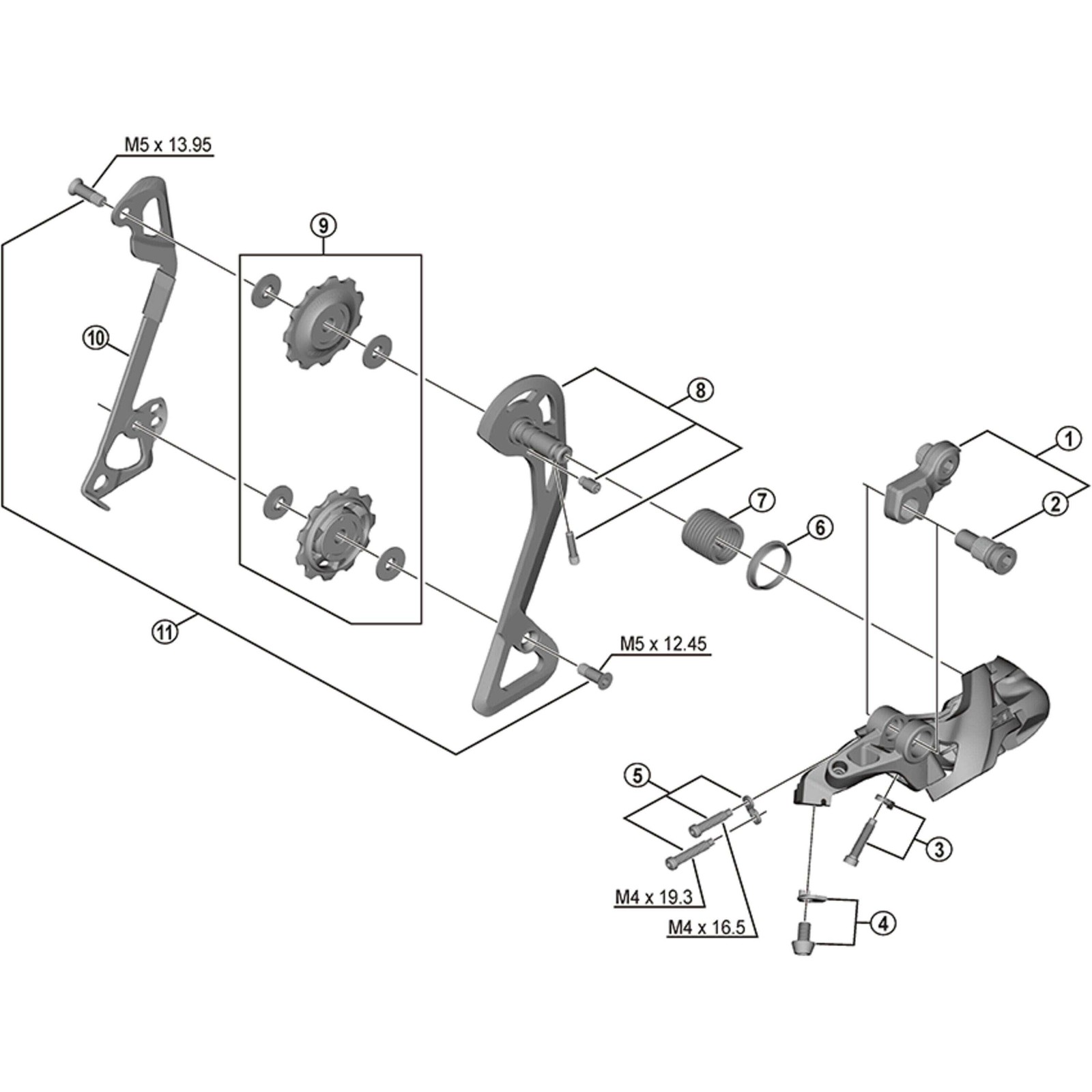 Shimano Spares RD-T8000 bracket axle unit for normal type