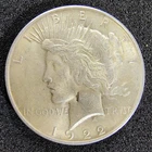 1922 Silver Peace Dollar $1 - Philadelphia - 90% Silver - XF-AU Condition