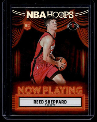 2024-25 Hoops Now Playing Holo SP Reed Sheppard RC Houston Rockets
