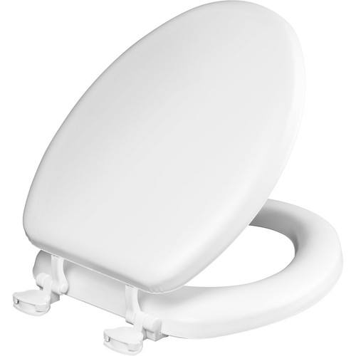Padded Toilet Seat, Cushioned Soft Vinyl over Wood Core Seat, Secure Hinges, ...