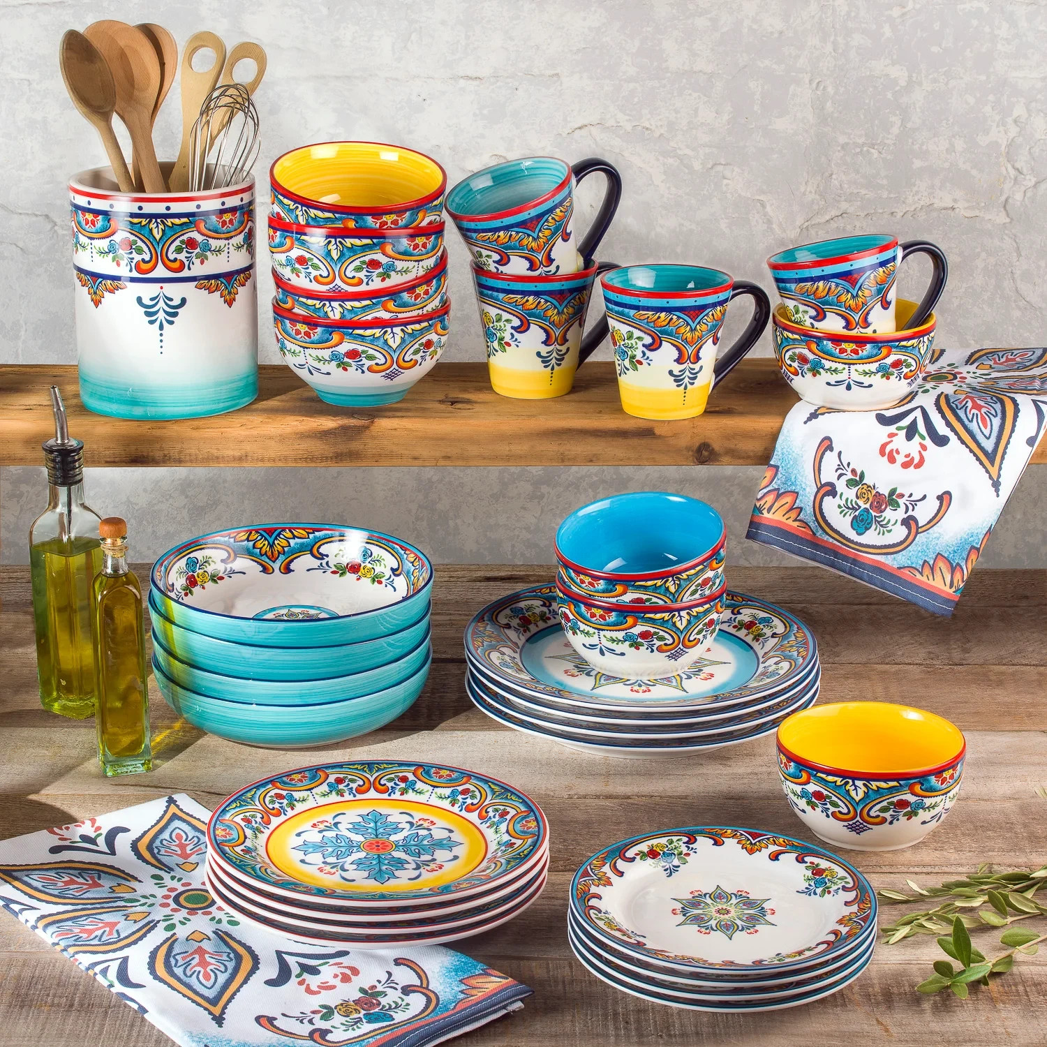 Zanzibar 16 Piece Stoneware Dinnerware Set, Service for 4