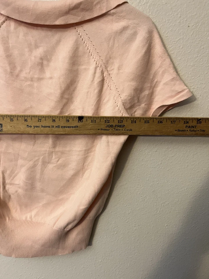 复古 Y2K LORD & Taylor 粉红色短袖 Polo 纯色皮马棉混纺 PM — 第 4/4 张图片