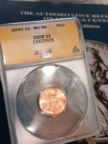Cheerios 2000 Lincoln Penny ANACS MS66 RED CERTIFIED - Picture 3 of 9