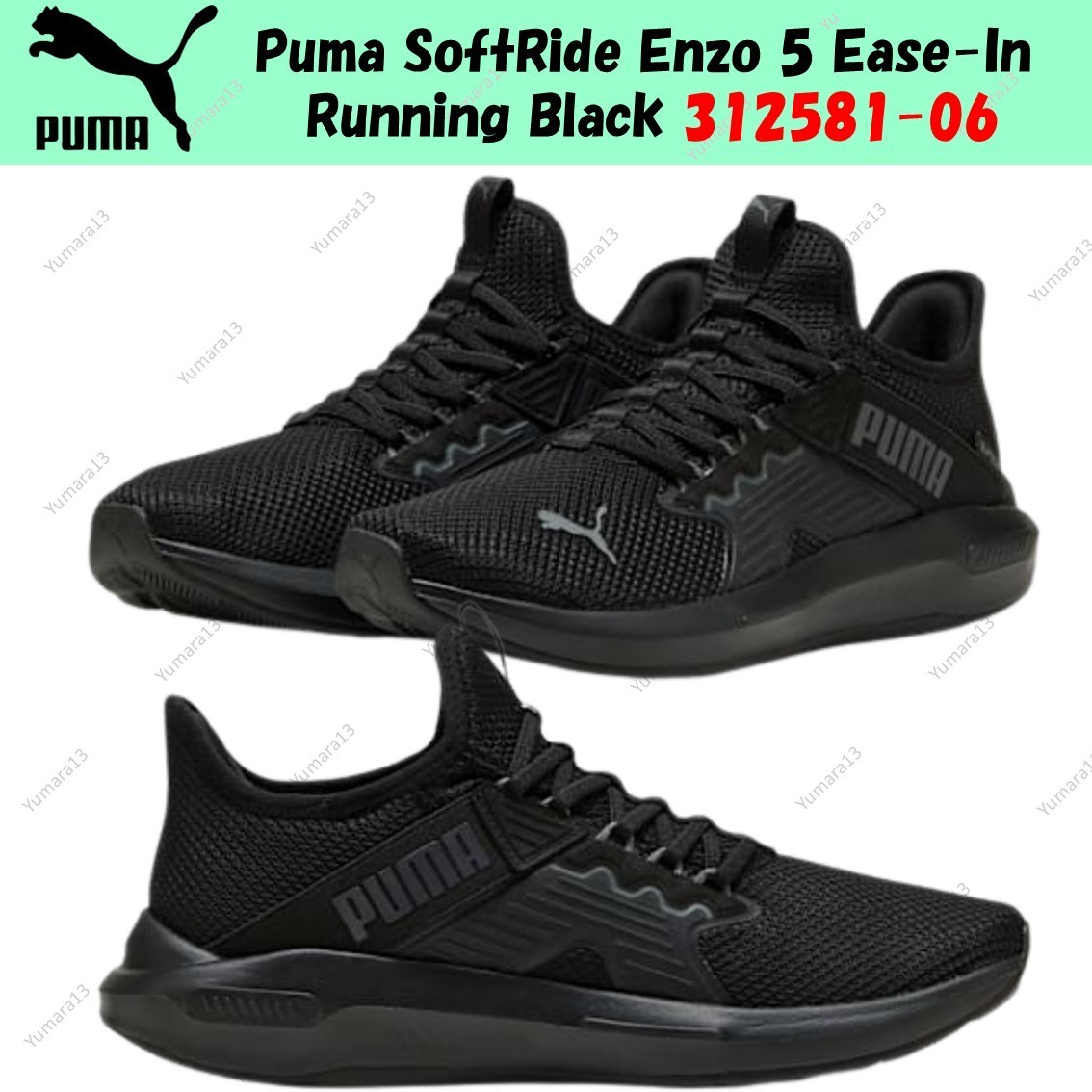 Puma SoftRide Enzo 5 Ease-In Running Black 312581-06 Men's Size | eBay