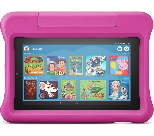 AMAZON Fire 7 16 GB Kids 7"" Tablet (2019) - Pink Kid-Proof Case Bundle - Grade B