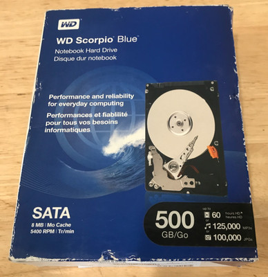 WD Scorpio Blue 500GB Internal Hard Drive Laptops 8MB Cache WDBABC5000ANC-NRSN
