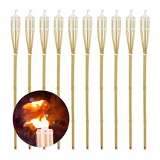 20x bamboo garden oil tiki torches 120 g refillable