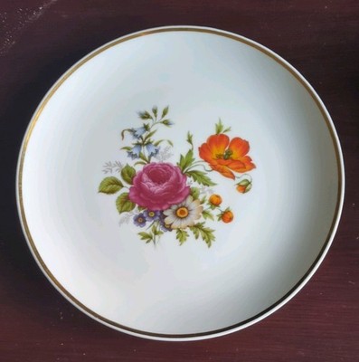 Vintage Fürstenberg Porzellanteller mit Goldrand & Blumendekor West Germany 24cm