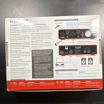 Focusrite Scarlett 2i2 (2nd Gen) USB Audio Interface for sale