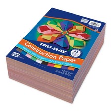 Construction Paper Bulk Assortment, 10 Colors, 9" x 12", 70 lb, 500 Sheets