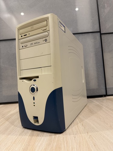 Vintage Beige/Blue Super Case ATX Mid Tower Case