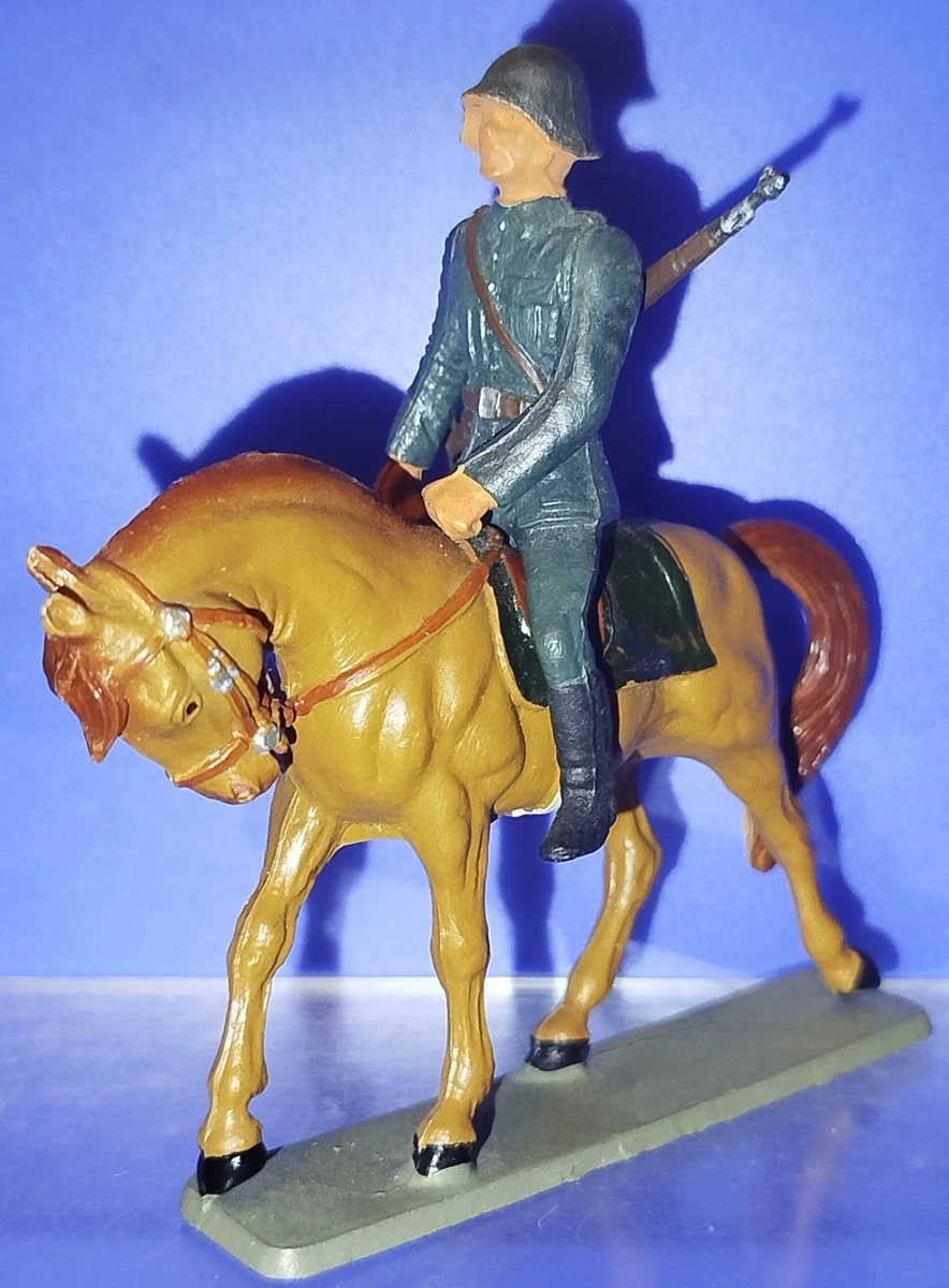Starlux / Armee Etrangere : Armee Suisse : Rare Soldat a Cheval Clairon