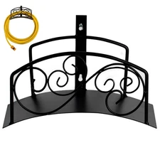 Metal Wall-Mount Classic Swirl Hose Holder Heavy-Duty Outdoor Hanger and Wate...