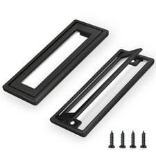 2 PCS Black Square Recessed Flush Door Pull 4.53x1.77 Inch Handles Cabinets