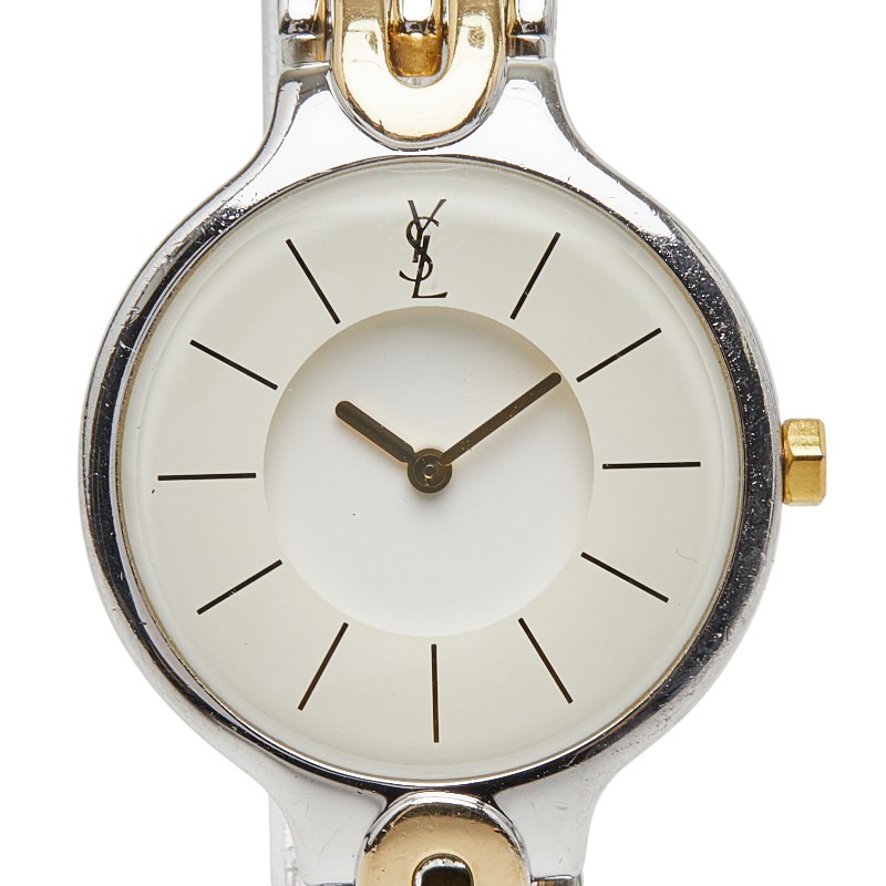YVES SAINT LAURENT Watches 5421-H08070Y Japan Quartz white dial Women 【Used】