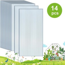 14PCS Polycarbonate Sheets Greenhouse 4mm Thick Roof Panel Twinwall UV Protect