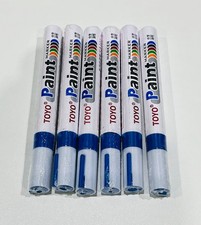 6-PACK BLUE TIRE LETTERING PAINT MARKER PEN, WATERPROOF PERMANENT AUTOMOTIVE PAI