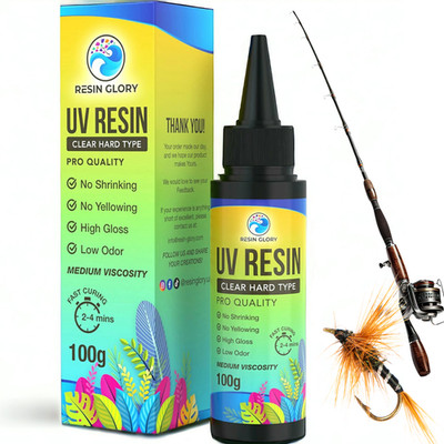 100 ml UV Harz Fliegenbinden klar Hartrute Reparatur Beschichtung schnell aushärtend wasserdicht UK