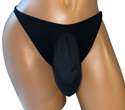 SEXY BLK STRING BIKINI THONG SISSY POUCH PANTIES XDRESS MEN TRANS FEM 30-44 M L