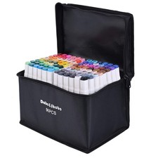 96 Colors Alcohol Marker, Drawing Markers, Dual Tip Markers, Fine  Chisel Ti...