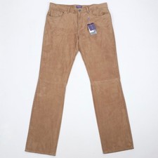 Ralph Lauren Purple Label pants 34 suede lamb leather laced western 4k Slim Fit