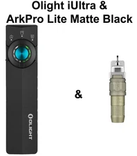 Olight ArkPro Lite Matte Black 3-in-1 Flashlight & iUltra Olive Green Flashlight