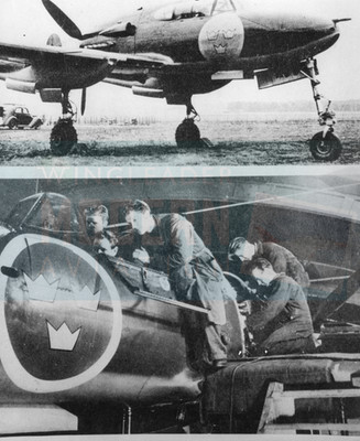 Saab J-21A - Swedish Air Force -  Original Photo