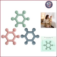 3 Pack Baby Teething Toys, BPA-Free Silicone Baby Teether Toys Teething Relie...