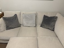 NEXT Grey Matte Velvet Reverse Contrast 50x50cm Cushions x3