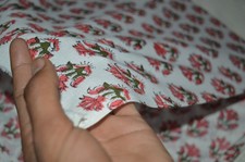 NO TARRIF CHARGES 100 ZK 187 Hand Block Floral Print 100 Cotton Fabric 10 Yard