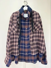 USED SACAI CHECK SHIRT 20-02237M SIZE GOOD