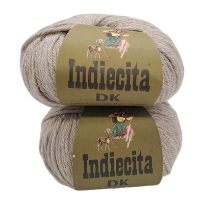 Baby Alpaca 100% D.K. DK Indiecita Plymouth Yarn Ball 50g 2 Skeins Beige 