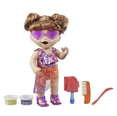 Baby Alive Sunshine Snacks Doll, Eats and Poops, 13 inches, Brown
