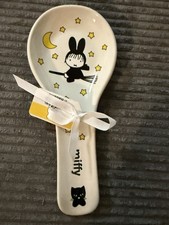 Miffy White Ceramic Spoon Rest W/ Black & Yellow Accents- Halloween Themed-NWT
